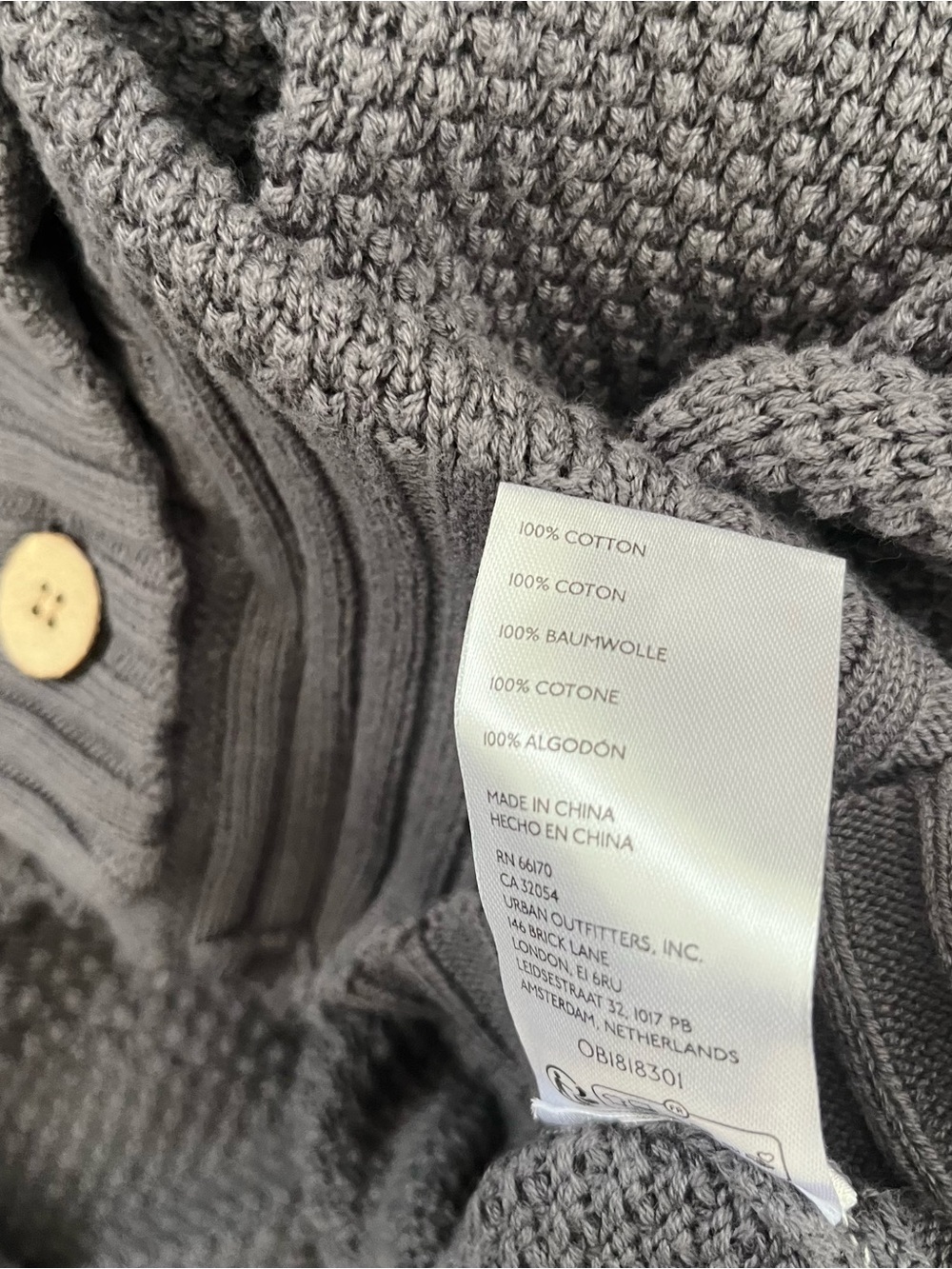 Free People FP Beach Hailee Waffle Knit Cardigan Gray NWT Size S - Picture 6 of 12